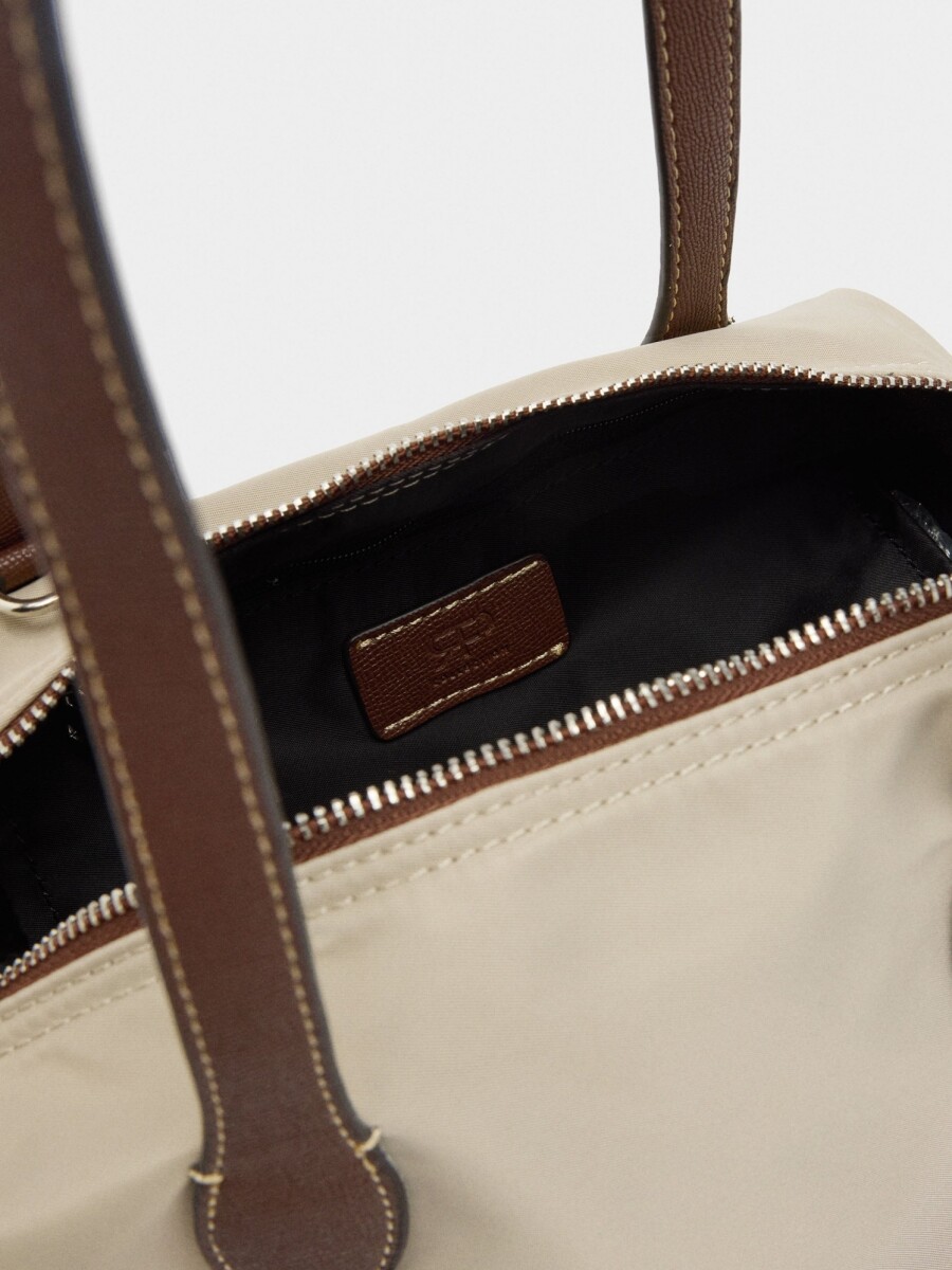 Bolso Shopper De Nylon S crudo
