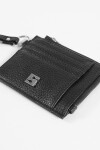 Tarjetero con strap granulado negro