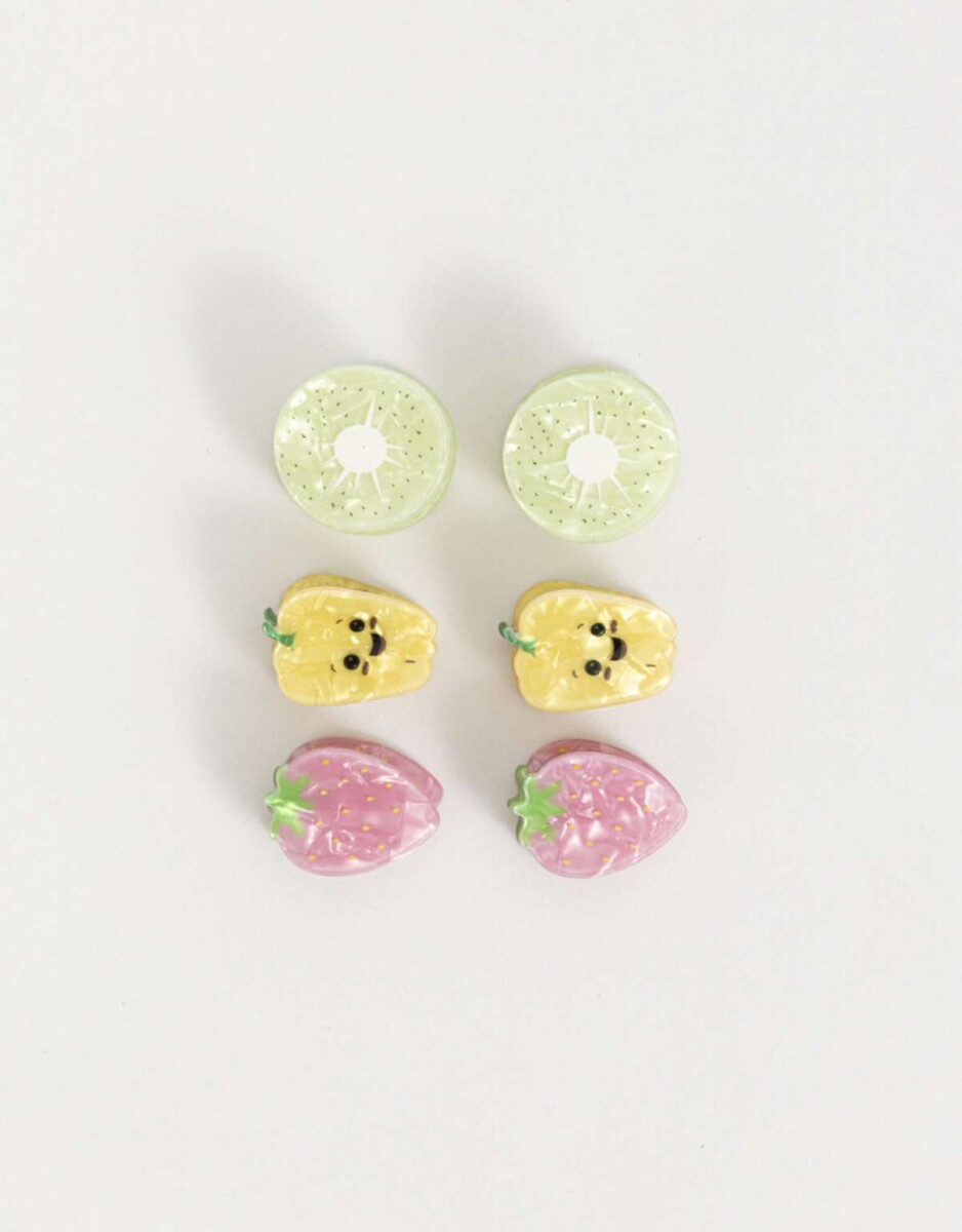 Set De Mini Broches Infantiles - Combinacion Tricolor 