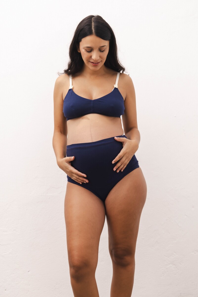 Bombacha Maternal Rita Algodón – Embarazo y Postparto - Azul Marino 