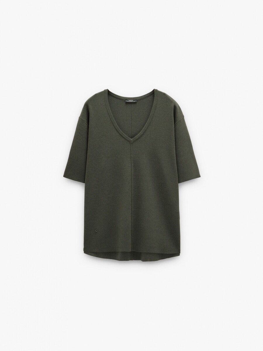 Jersey De Punto Manga Corta caqui