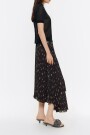 FALDA MIDI PLISADA Negro