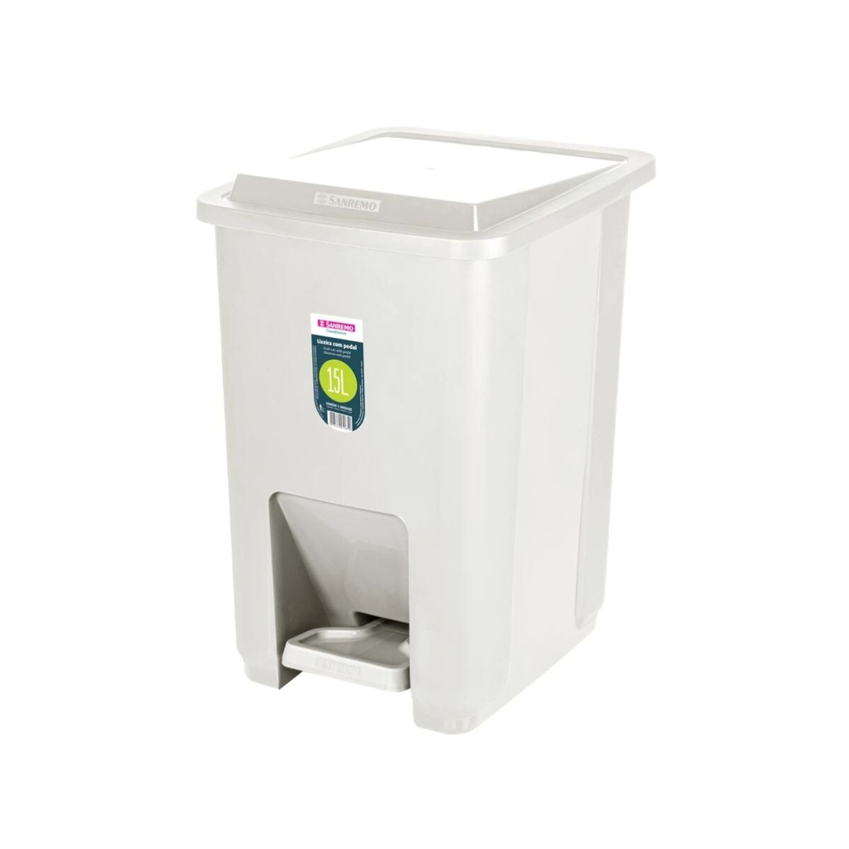 BASURERO CON PEDAL 15LT SANREMO - Beige 