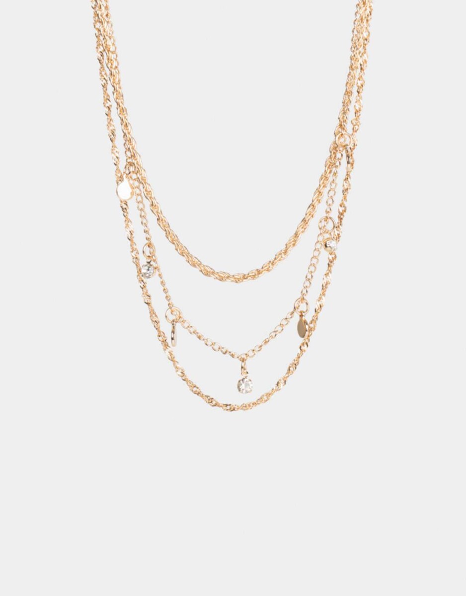 Collares Cortos Con corazón - Dorado 