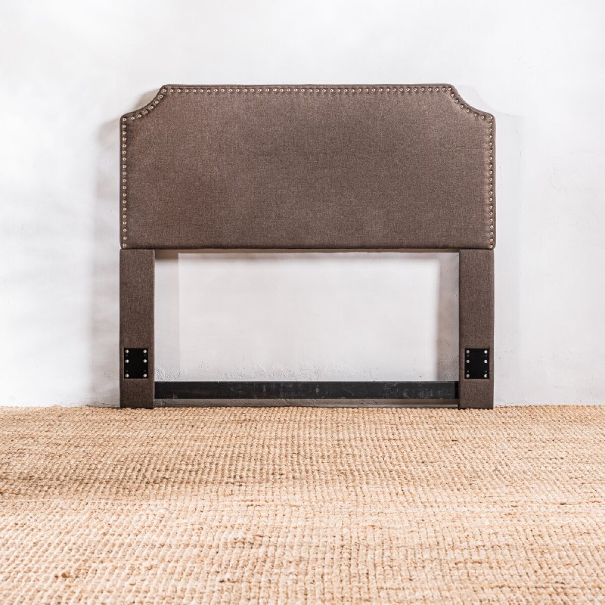 Respaldo Tapizado En Tela Linen - Marrón 