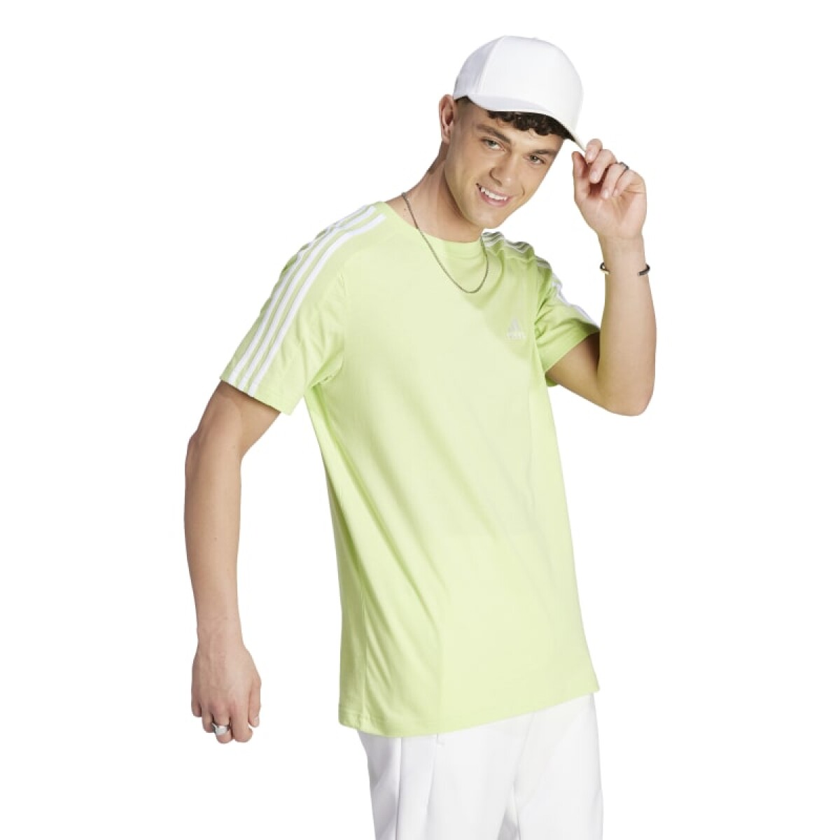 Remera Adidas Essentials 3 Rayas - Verde 