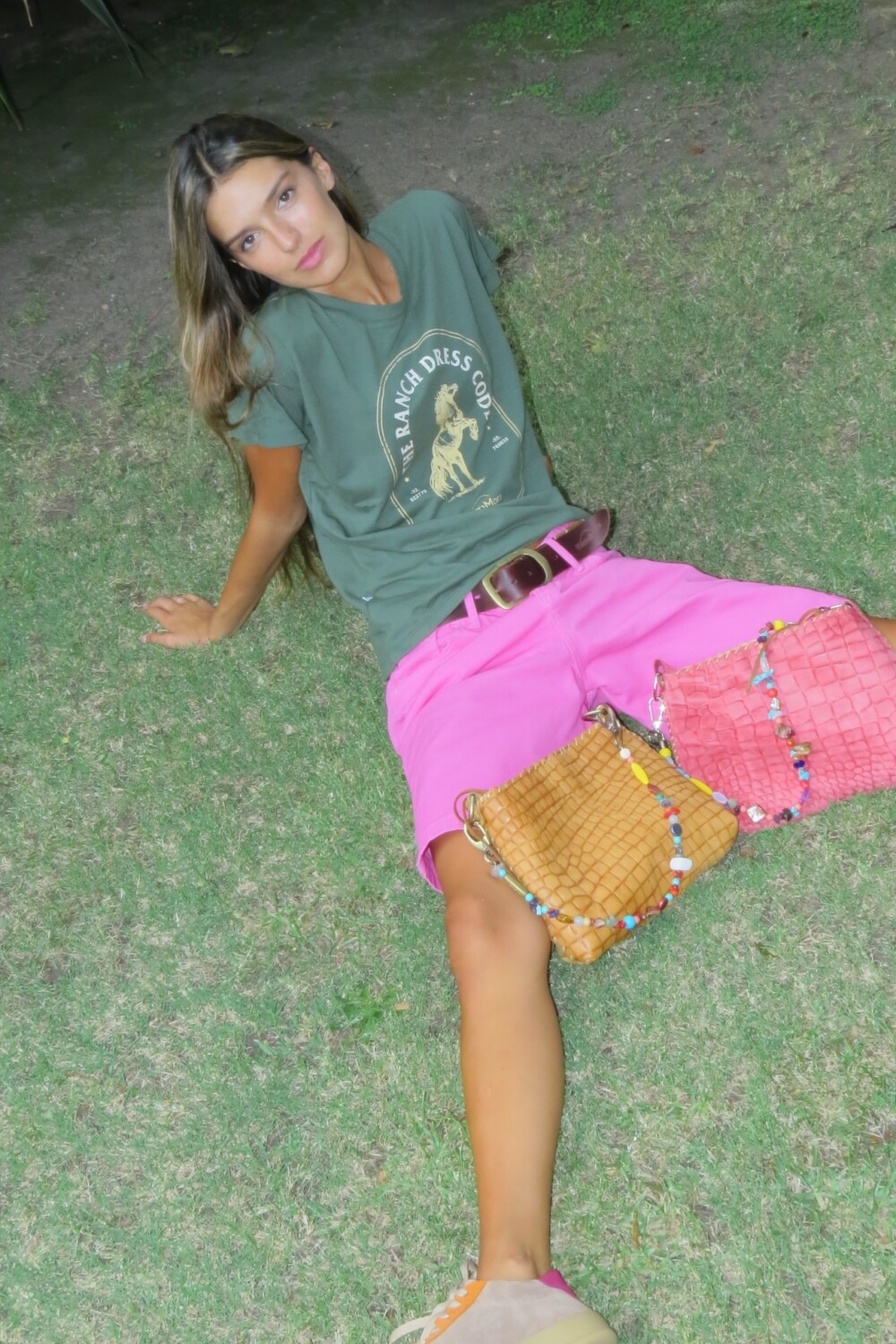 Multi Stone Bag Beige