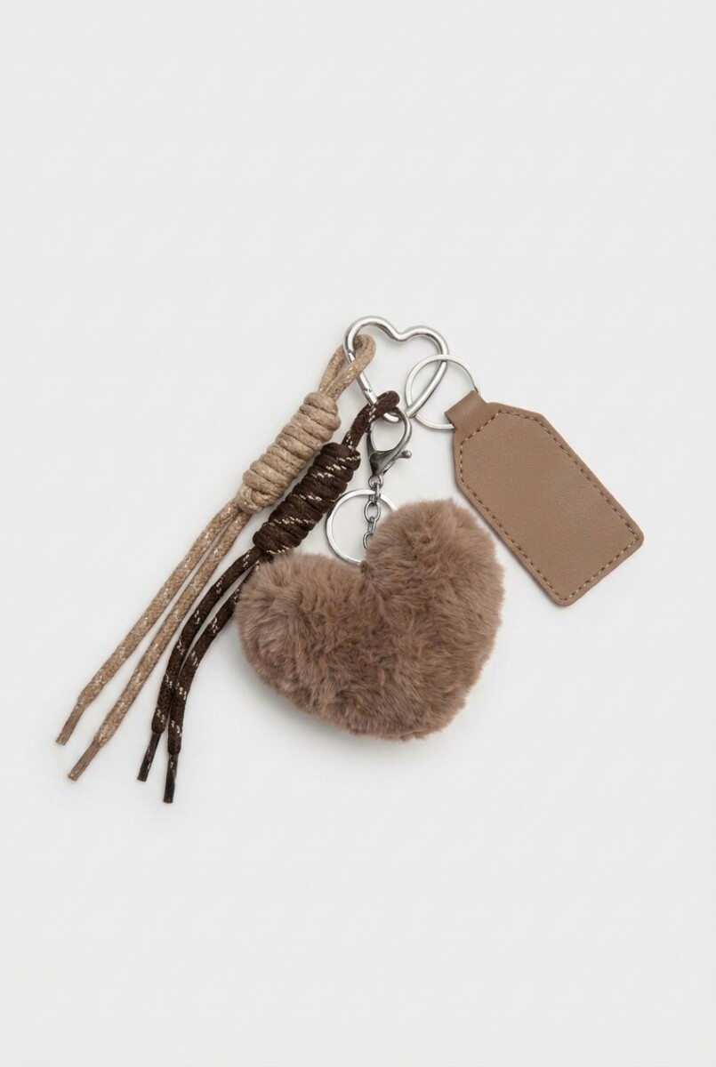 Llavero cordón cora peluche - marrón 