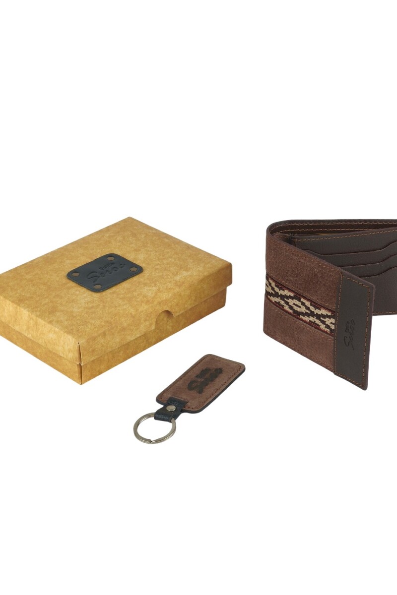 Set de billetera 58 con llavero Chocolate