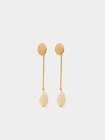 Pendientes Largos Con Gota beige