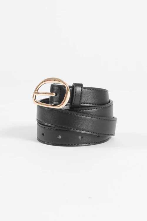 Cinturón hebilla irregular negro