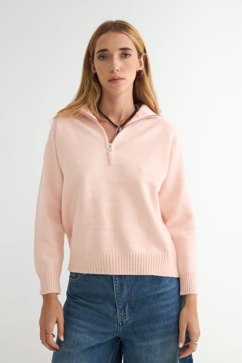 BUZO OLMO 1/2 CIERRE - ROSADO 