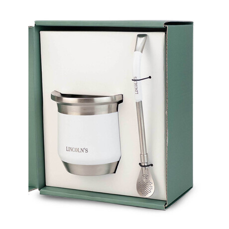 Kit Mate y Bombilla Lincoln's Amaranto Blanco Kit Mate y Bombilla Lincoln's Amaranto Blanco