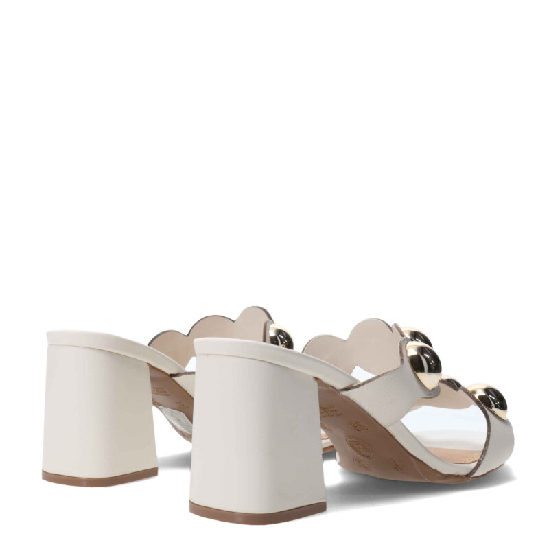 Sandalia de Mujer Bottero con apliques metalicos Blanco