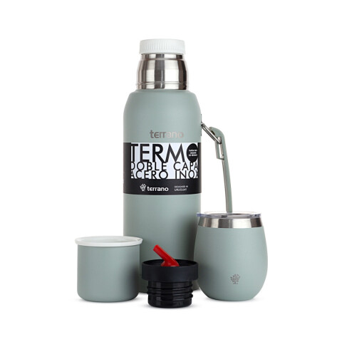 SET DE TERMO 1 LT Y MATE ACERO TERRANO SET DE TERMO 1 LT Y MATE ACERO TERRANO