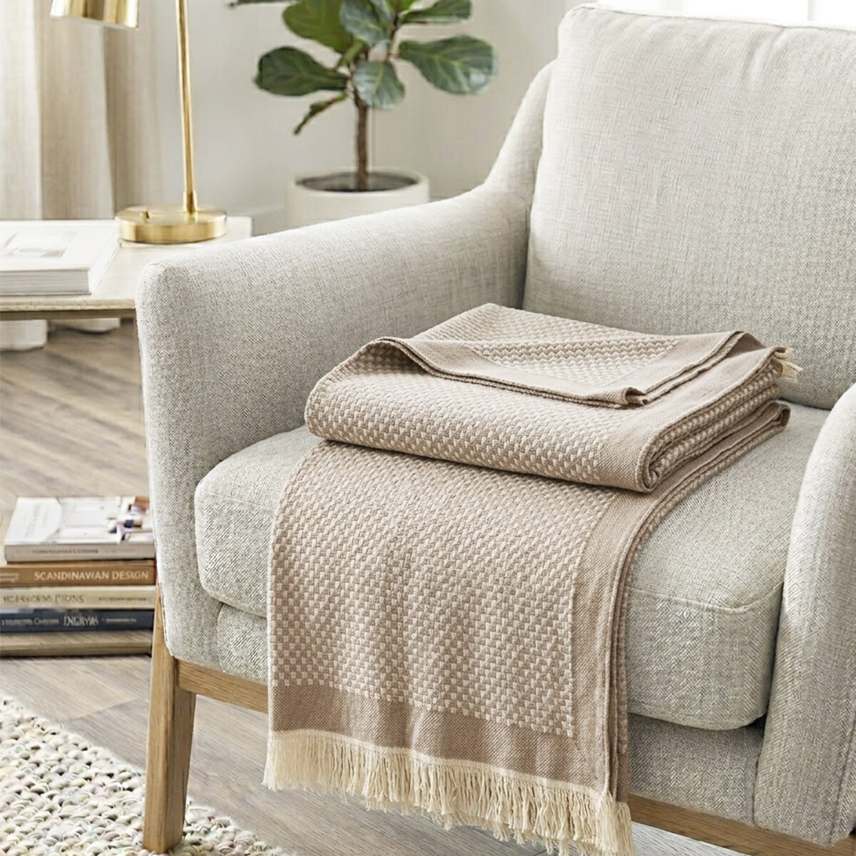 Manta Bali Dohler 120 x 150 cm Varios Colores - BEIGE 