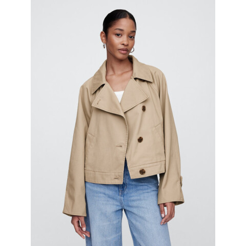 V-CROPPED MODERN TRENCH CARGO KHAKI