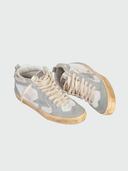 Golden Goose-Botines de cuero Mid Star Blanco