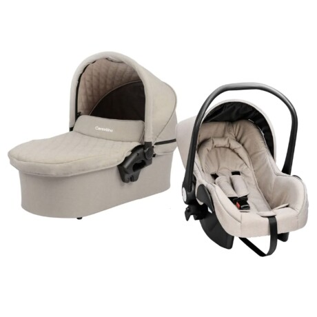 Kit Cochecito Carestino London 3 en 1 + Moisés + Butaca + Accesorios Beige