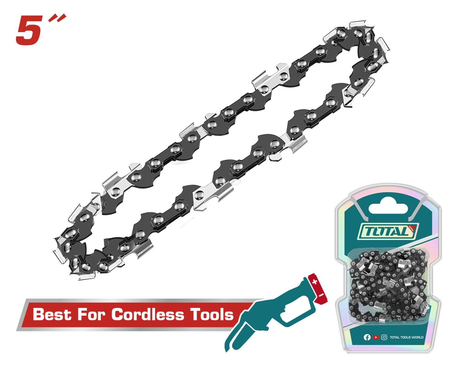 Cadena 5" para mini motosierra total TGTSC50501 