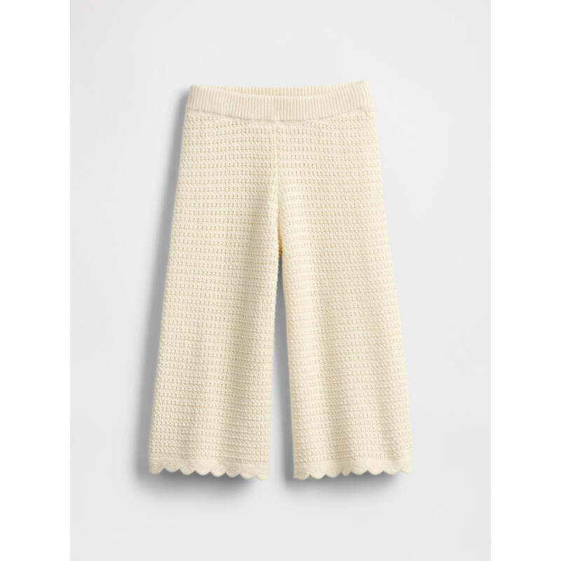 CROCHET WIDE LEG PANT IVORY FROST