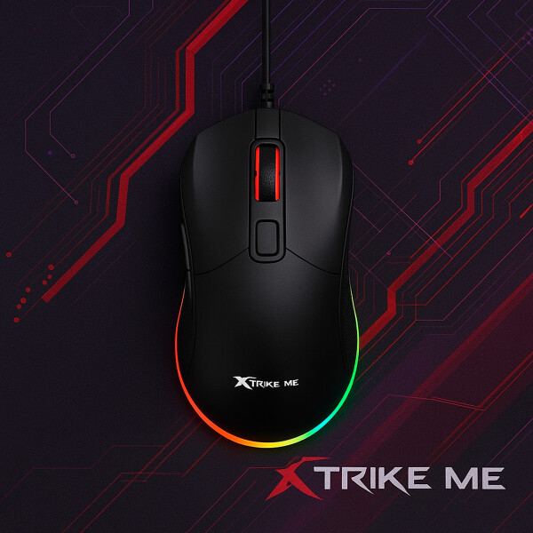 Mouse Óptico Gamer Xtrike Me GM-316 RGB 7200DP 13 Efectos Color Negro