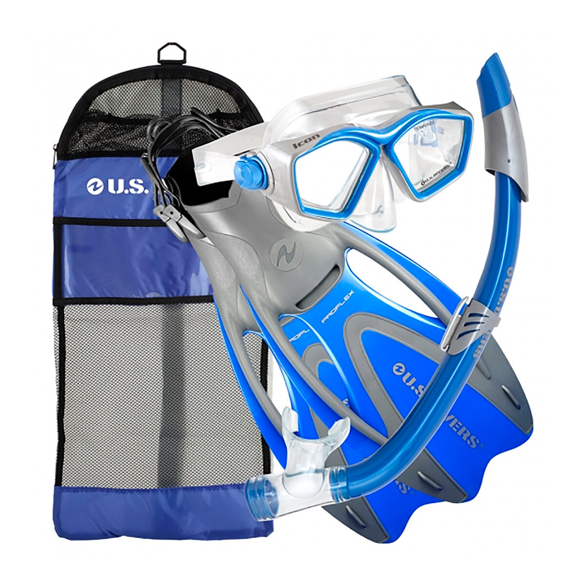 Kit para Agua Us Divers Adulto Máscara Snorkel Aletas - 001 