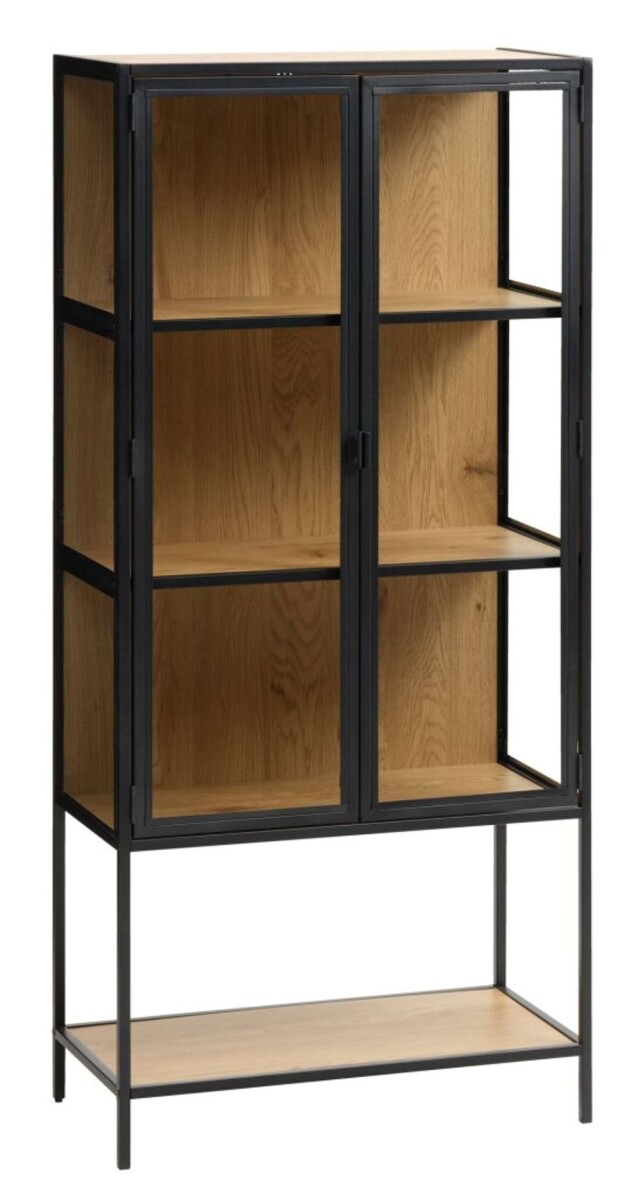 Vitrina Trappedal - Roble/Negro 