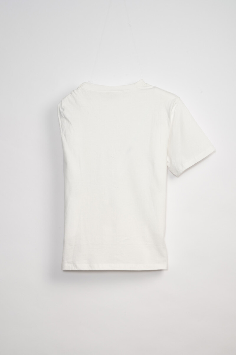 Remera estampado asimétrico Blanco