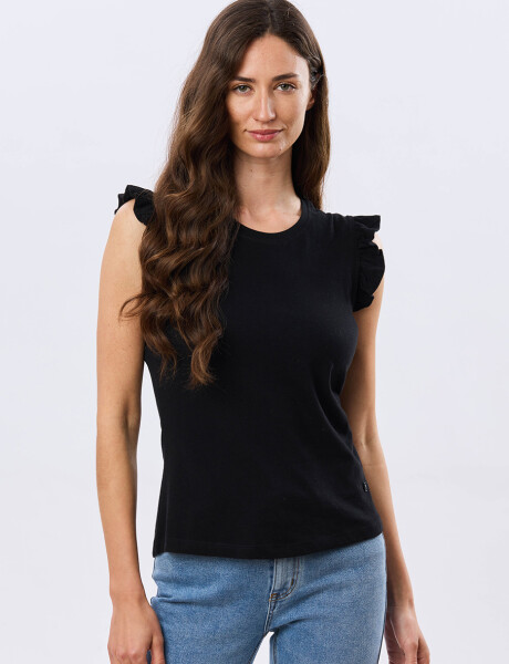 REMERA LISA DE ALGODÓN Negro