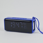 Reloj Despertador Y Parlante Bluetooth Fm Usb Sd A Batería Azul