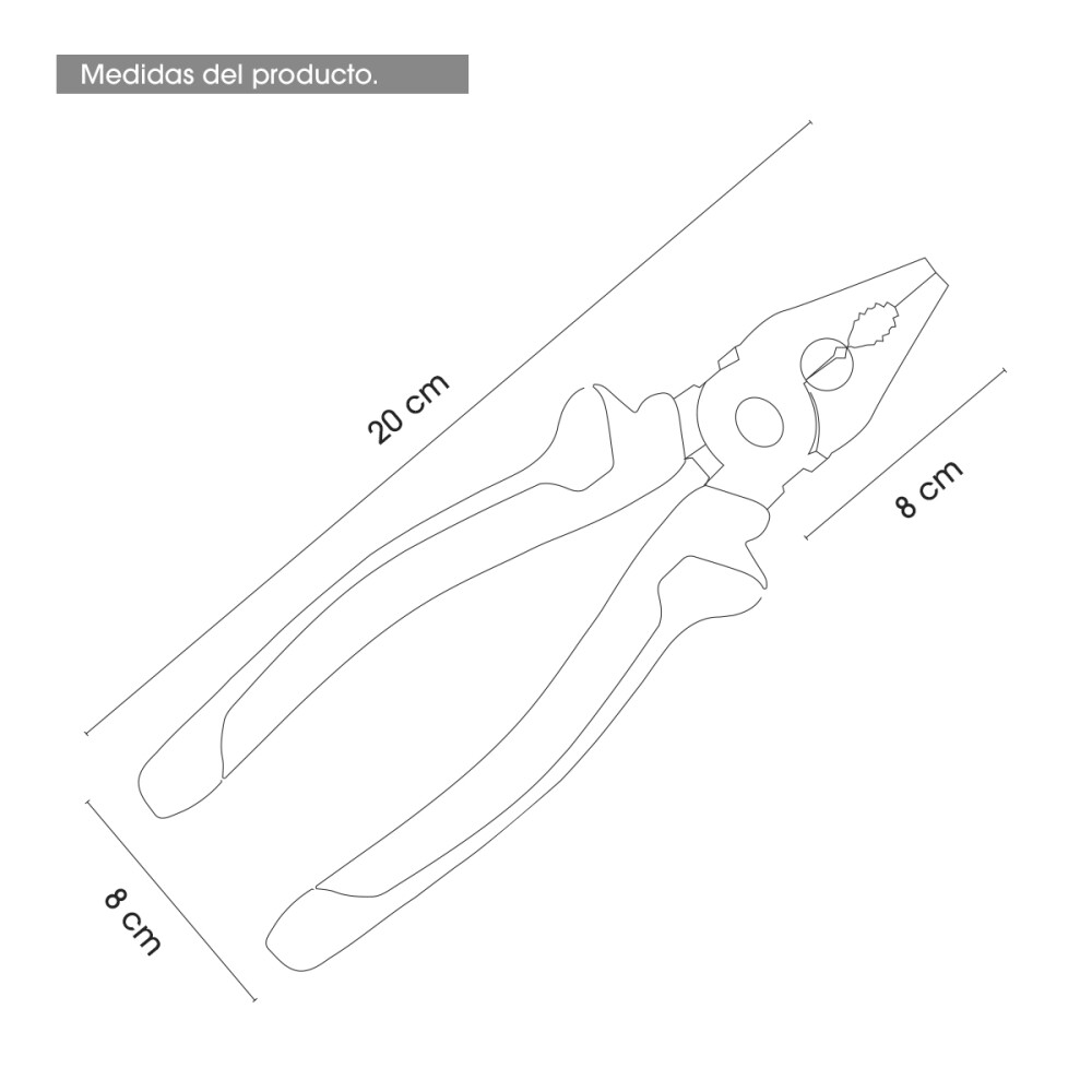 Pinza Alicate 8 Pulgadas Profesional Mango Confort Grip Pinza Alicate 8 Pulgadas Profesional Mango Confort Grip