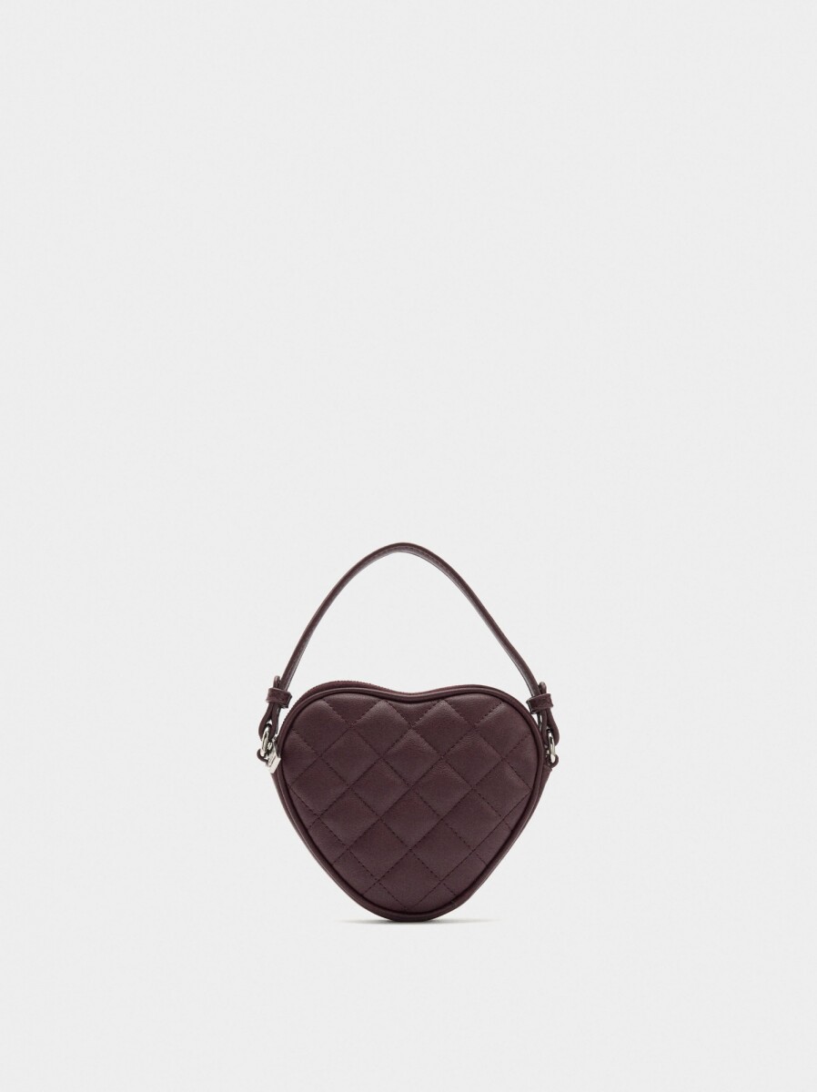 Mini Bolso De Mano Corazón - burdeos 