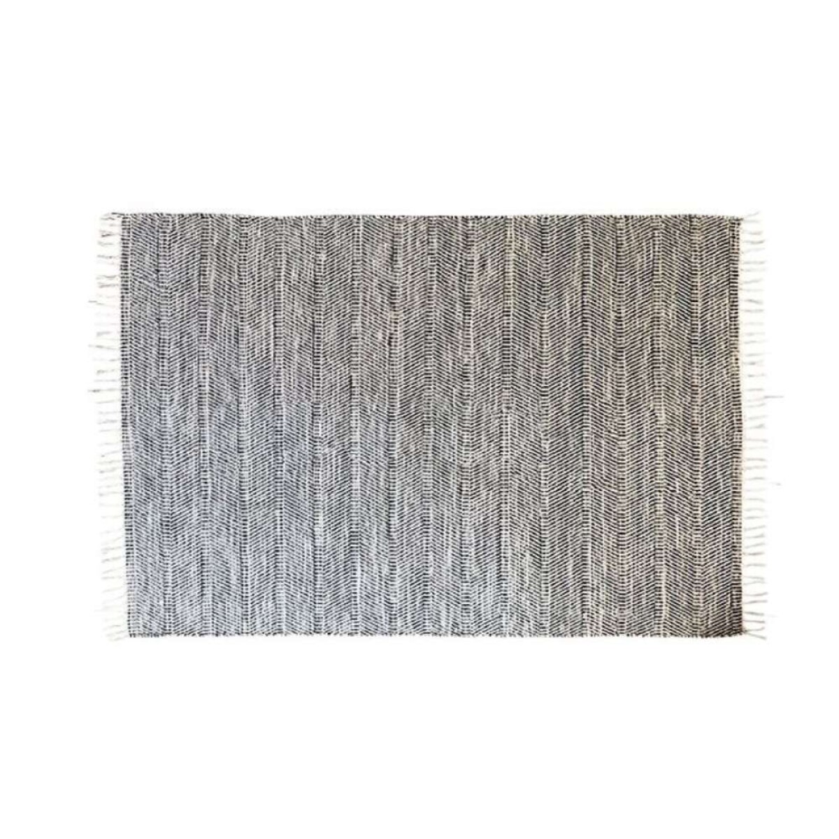 Alfombra 122X178Cm Jaspeado Flecos - Natural Y Navy 