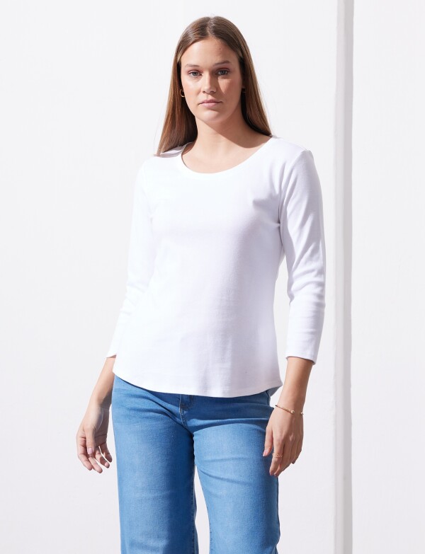 Remera Algodon Basica BLANCO