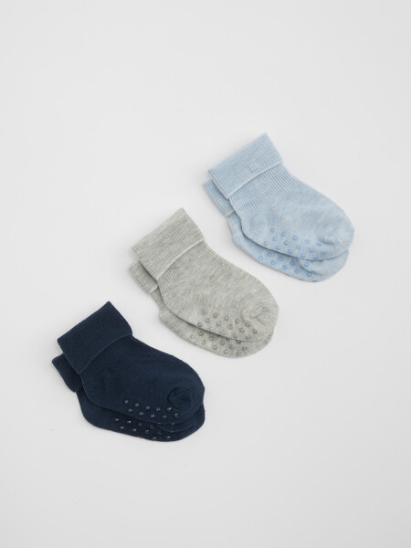 Pack x3 media soquete Gris, Azul Y Celeste