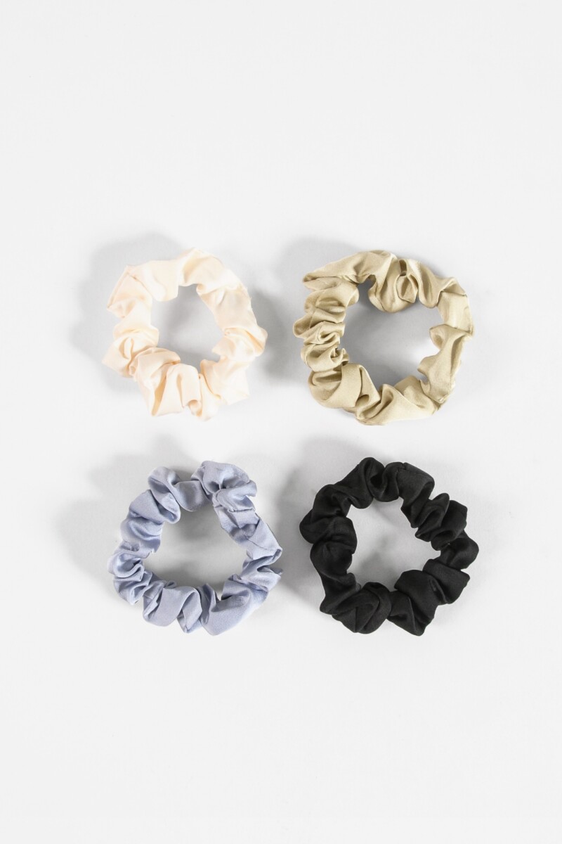 Set 4 gomitas scrunchie multicolor