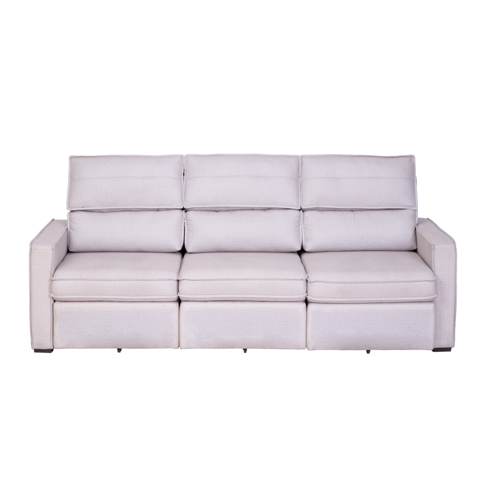 SOFA RETRACTIL 3 CUERPOS TELA GRIS AMBAR