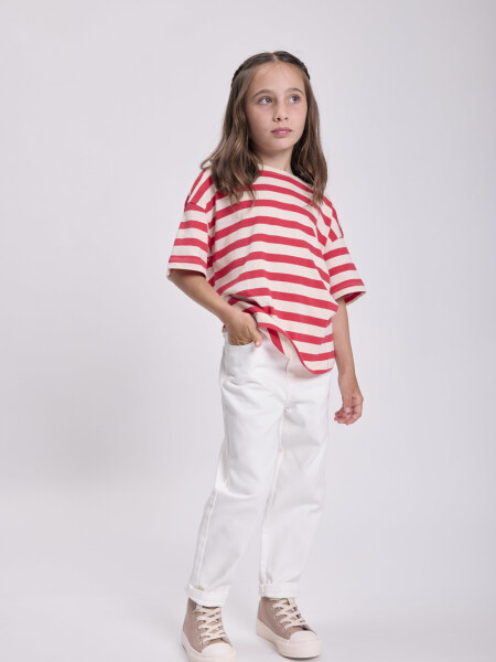 Remera Rayada Rojo