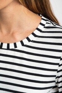 Remera Rayada Algodón Nácar