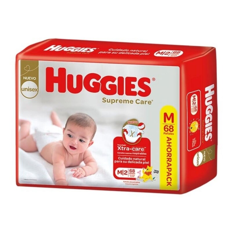 Pañales Huggies Supreme Care Unisex M X68