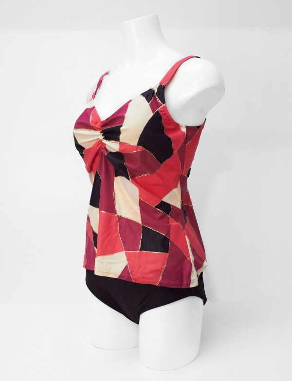 Tankini Estampado NEGRO/FUCSIA