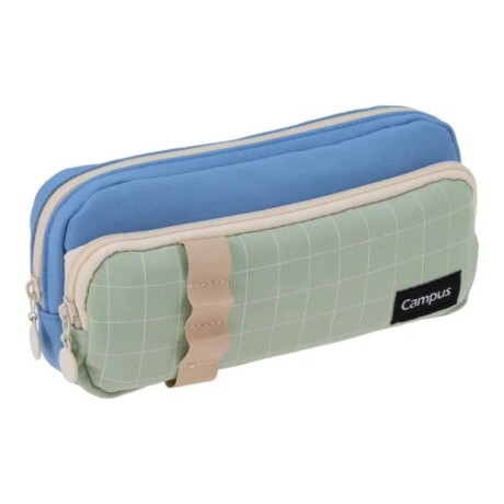 Cartuchera Campus Cuadrille Azul y Verde