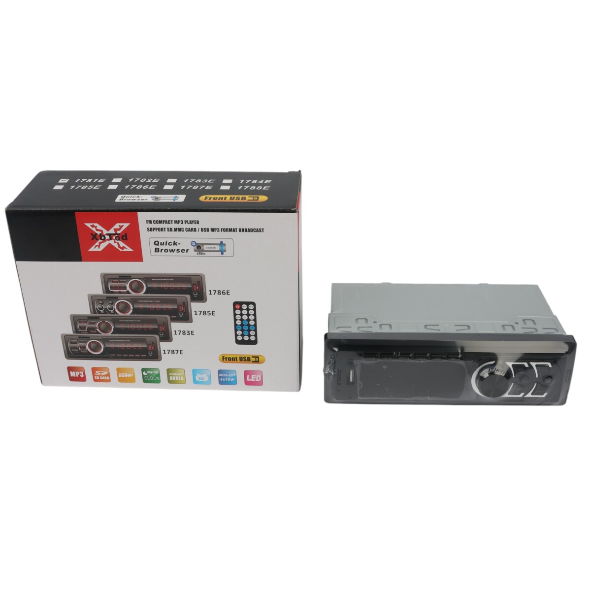 RADIO PARA AUTO FM BT USB SD CON CONTROL REMOTO 