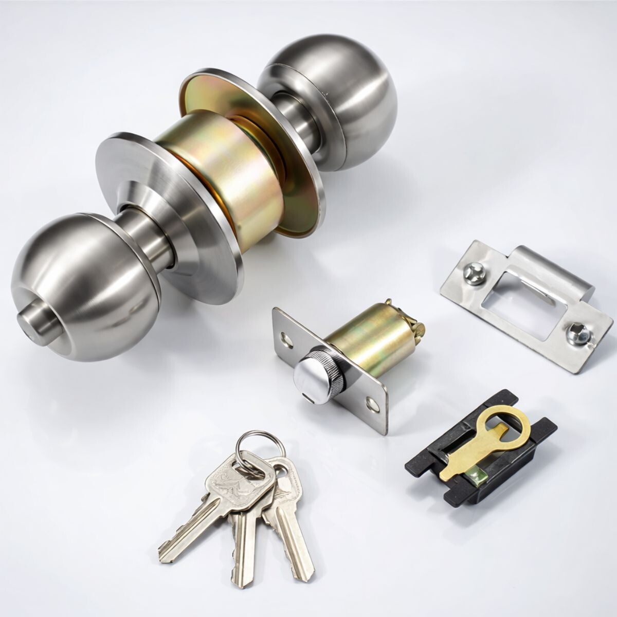 POMO DE PUERTA CON LLAVE REDONDO ET Pomo De Puerta Con Llave Redondo Et