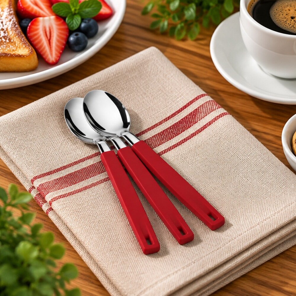 Primavera Rojo Set 3 cucharas postre 60330/8 Primavera Rojo Set 3 cucharas postre 60330/8