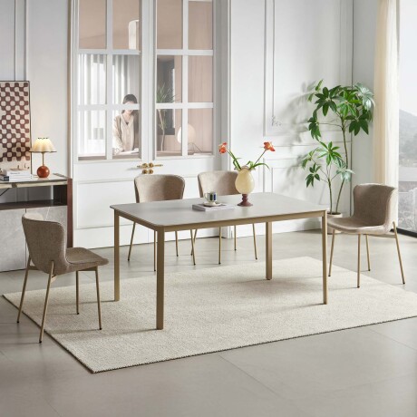 JUEGO DE COMEDOR METAL-Y-PIEDRA YANN