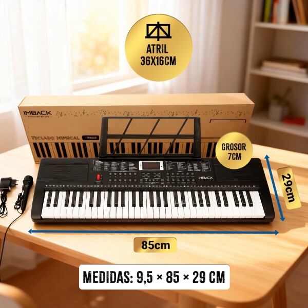 Organo Teclado Musical piano 61 Teclas Microfono 200 Tonos Ritmos Imback Itm008 Imback Organo Teclado Musical piano 61 Teclas Microfono 200 Tonos Ritmos Imback Itm008 Imback