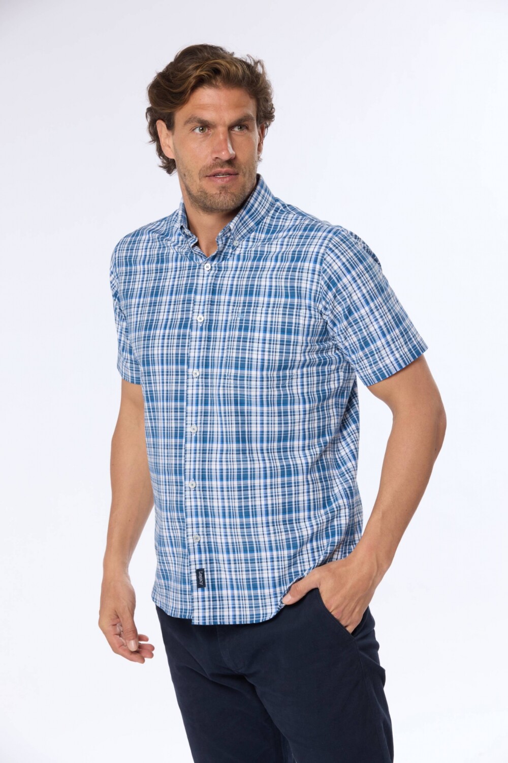 CAMISA SPORT A CUADROS Azul