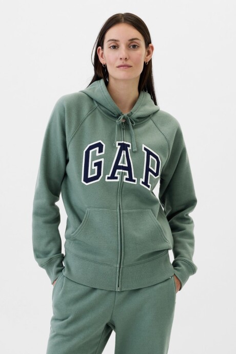 Canguro Con Cierre Logo Gap Mujer District Green